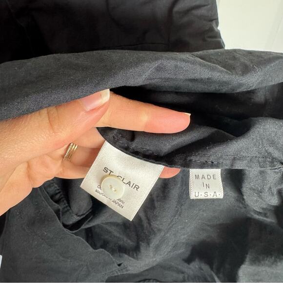 House Of St. Clair Black Button Down Dress Shirt 100% Cotton Size Medium - Picture 4 of 6
